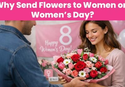 Woman receiving a beautiful flower bouquet, symbolizing appreciation, respect, and celebration on International Women’s Day