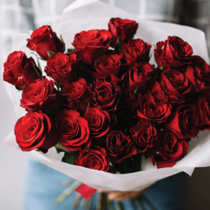25 luxury red roses