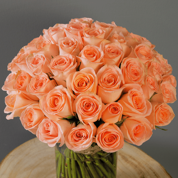 Bunch of Peach Roses