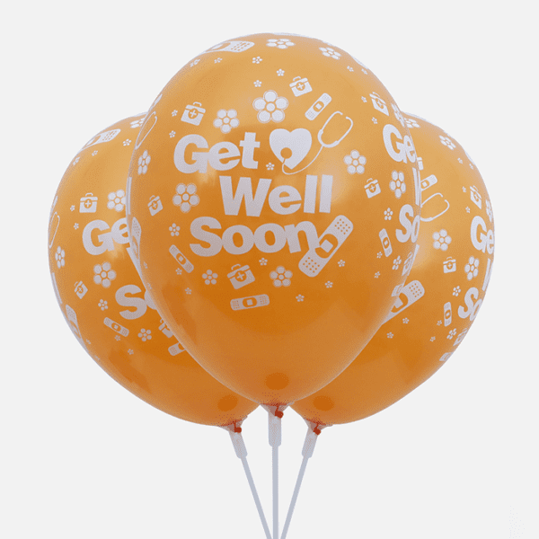 Get well soon balloons - orange