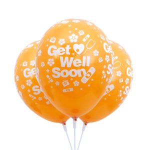 Get Well Soon Balloons Orange
