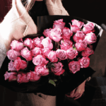 Luxury bunch of deep purple rose