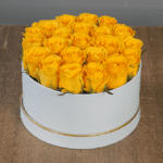 Yellow Rose in White Box-1