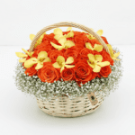 basket-of-orange-rose