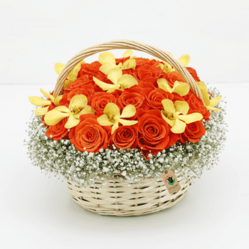 Basket of Orange Rose