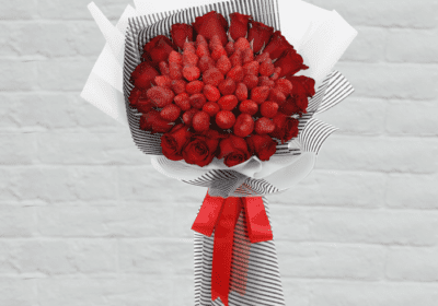 Roses and Strawberries Bouquet