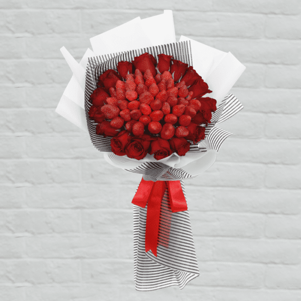 Roses and Strawberries Bouquet Roses and Strawberries Bouquet