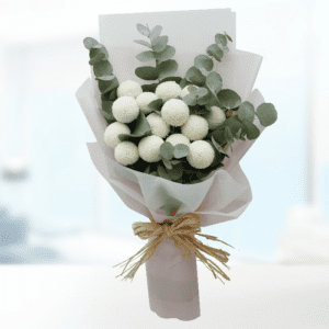 White Ping Pong Flower Bouquet