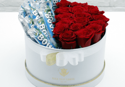 Box of Red Roses with Bounty Chocolate