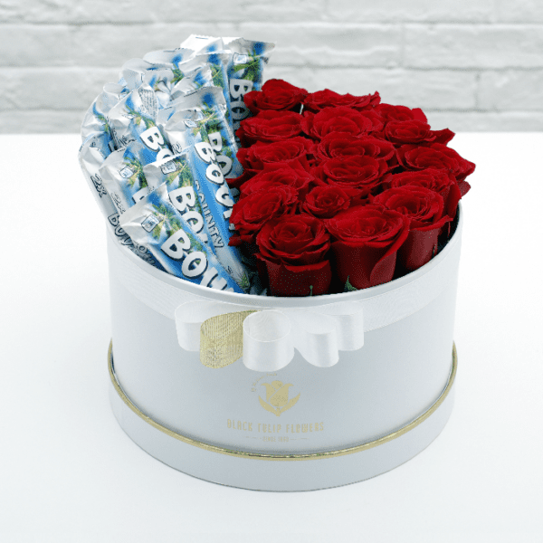 Box of Red Roses with Bounty Chocolate Box of Red Roses with Bounty Chocolate