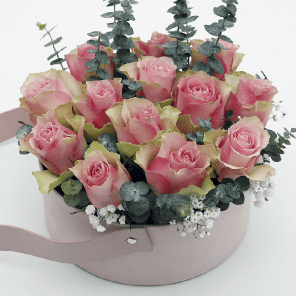 Pink Rose in a Velvet Basket Pink Rose in a Velvet Basket