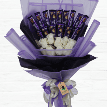 Cadbury Bouquet with white rose