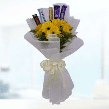 Gerbera with mix chocolates