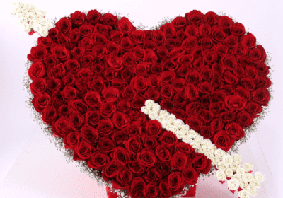 cupid heart arrow flower