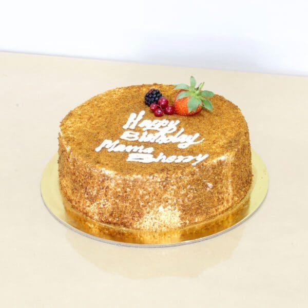 Black Tulip Flowers Honey Cake delivery online