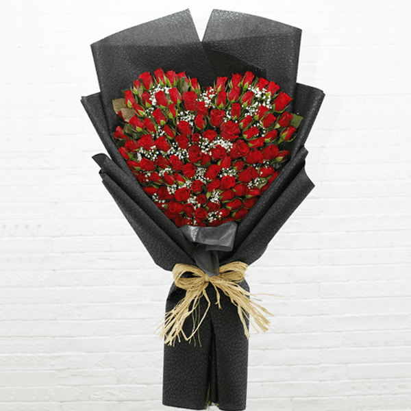 Heart Shaped 100 Roses Bouquet | Heart Shaped 100 Roses Bouquet |