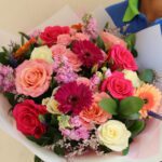 Gerbers and assorted roses bouquet 001
