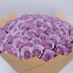 purple roses 100 kraft paper wrapping bouquet 002