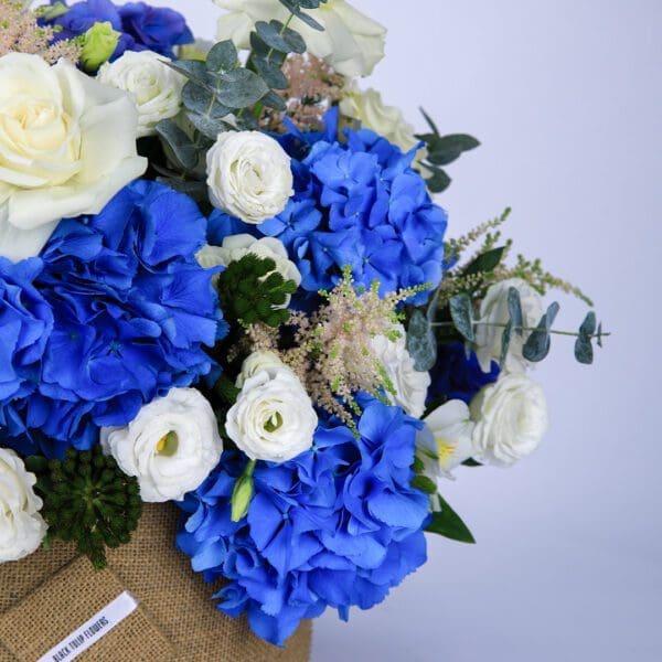 Azure and Ivory (2) Azure and Ivory flower box by Black Tulip Flowers