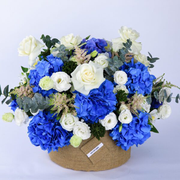 Azure and Ivory flower box by Black Tulip Flowers