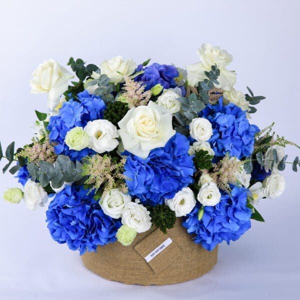 Azure and Ivory (3) Azure and Ivory flower box by Black Tulip Flowers