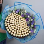 Ferrero Bouquet with Blue Flowers-1