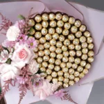 Ferrero Bouquet with Pink Flowers-2