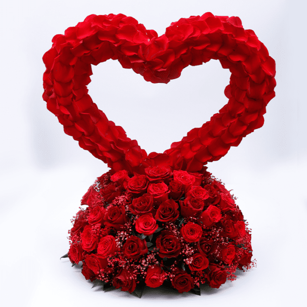 Great Masterpiece heart shape flower arrangement by Black Tulip Flowers