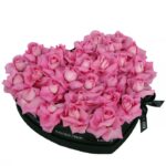 Perfect Pink Roses in Heart Shaped Box