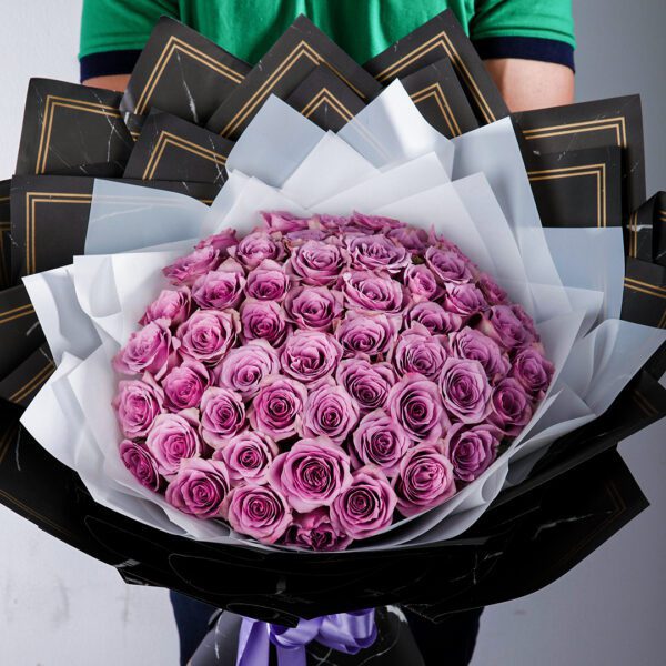 Purple Majesty purple rose bouquet by Black Tulip Flowers