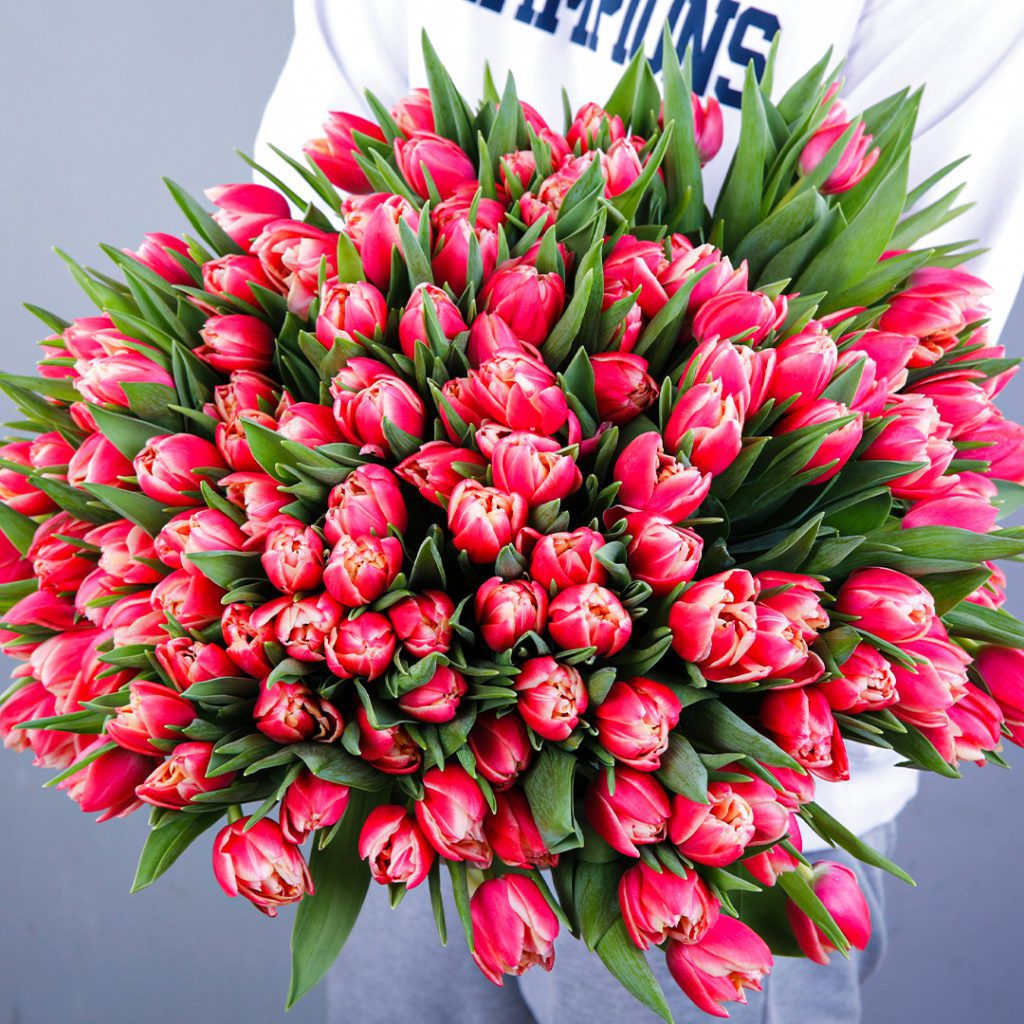 Rare Beauty Pink Tulip Bouquet in Qatar