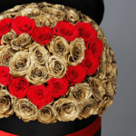 Red Heart and Golden Roses In A Box 2