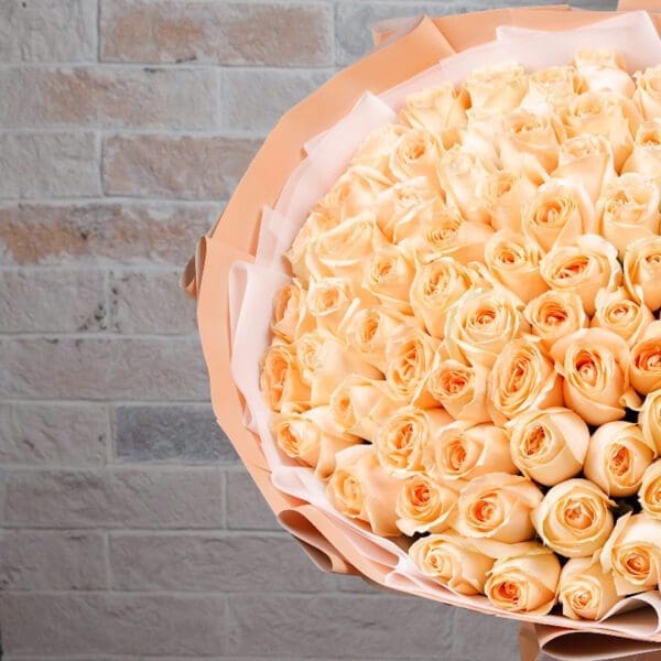 Warm Gratitude (2) Peach Roses Bouquet online