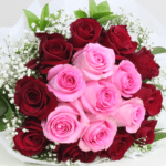 pink roses 6 red roses 10 white wrapping 002