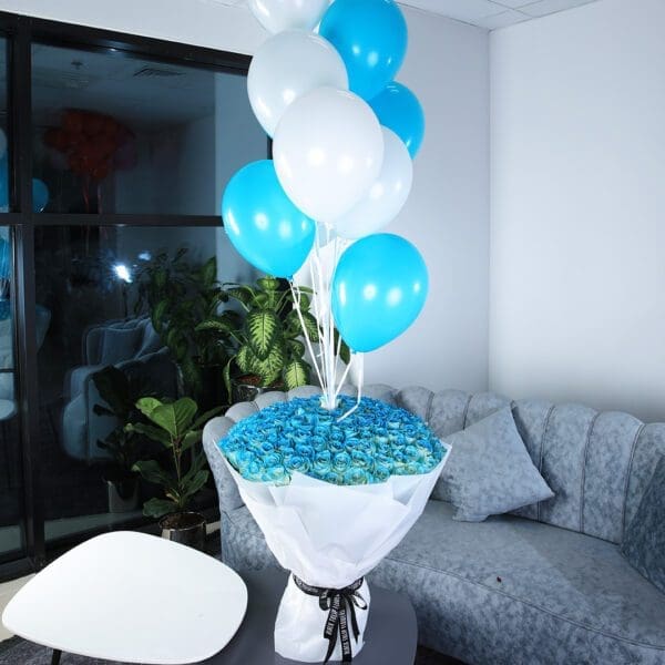 Luxurious Surprise with Balloons Luxurious Surprise Bouquet with Balloons by Black Tulip Flowers