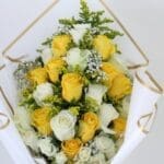 bouquet of white and yellow roses 004-min