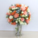 rose cala orange peach white flower aerrangement 004-min-min