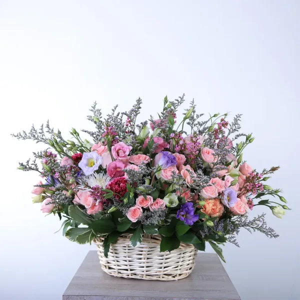Charming flower Basket-3 Charming basket composed of mix flowers