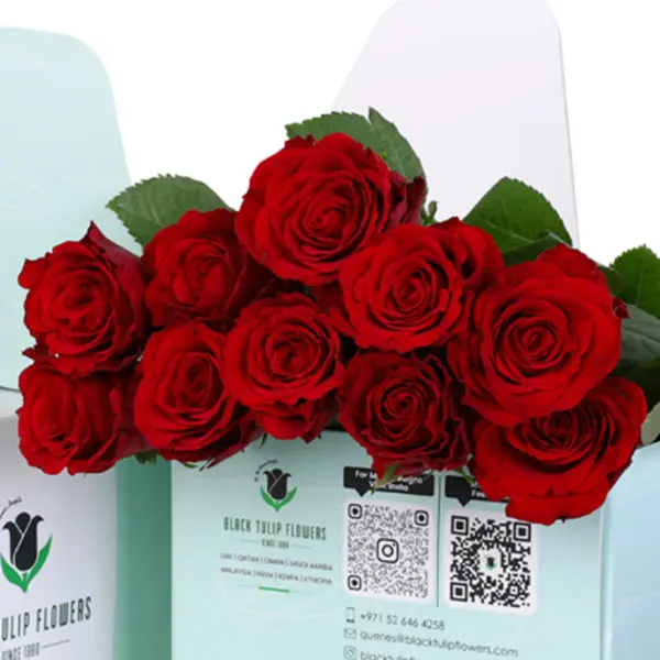 Red Roses in a Green Box