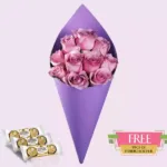 Bunch-of-10-stems-Purple-Rose