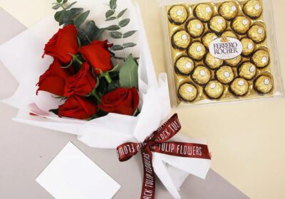 Cutie Bouquet with Ferrero rocher chocolates delivery online