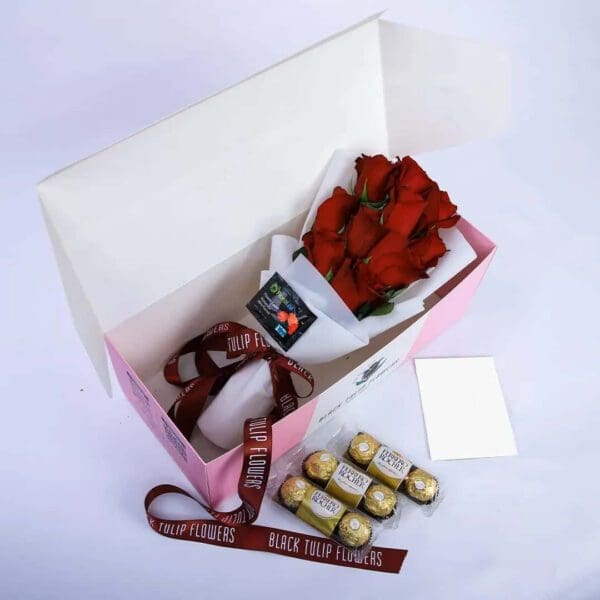 Cutie-Red-Surprise-by-BTF-2-min 10 Red Roses and Ferrero Chocolates online delivery