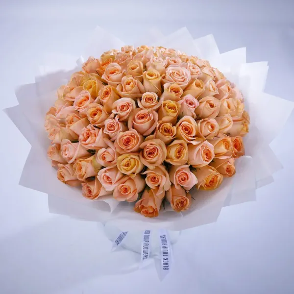 Mayfair-Bouquet-3 100 Peach Roses online