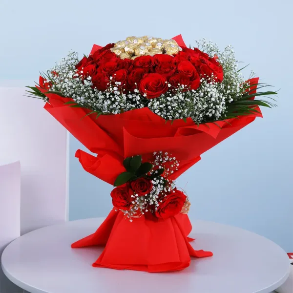 01-56 red roses bouquet for valentines
