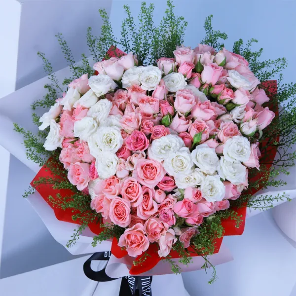 Innocence of Love Pink Flowersheart shape