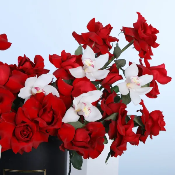 Romantic Blooms Elegant Box roses and cymbidium