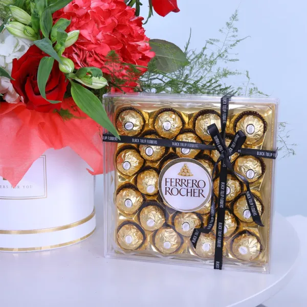 valentines bouquet with ferrero