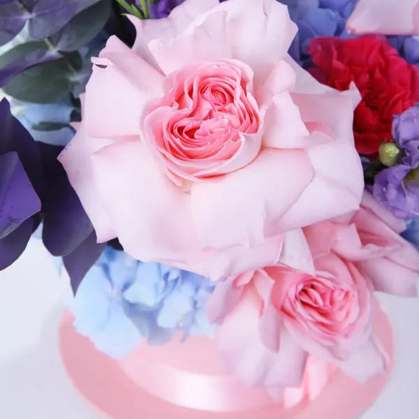 Red Hatbox Mixed Flowers