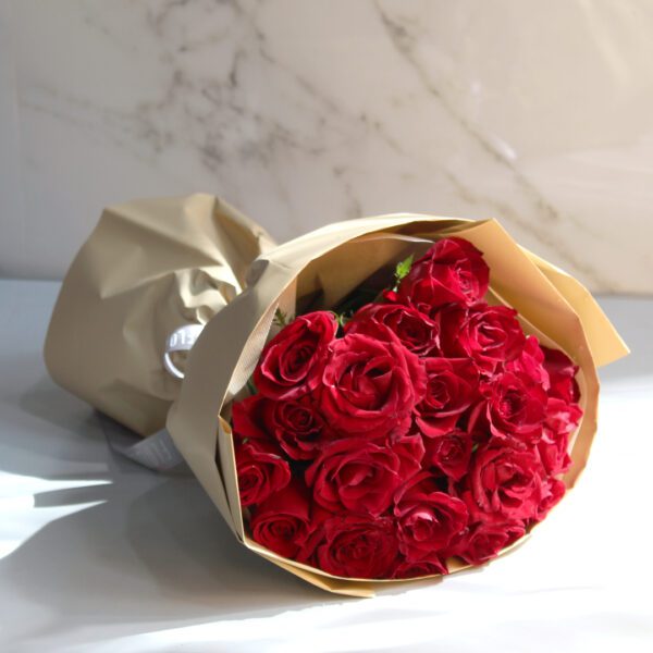 Roses with peach wrapping