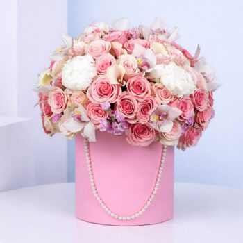 A beautifully arranged box of mixed flowers, symbolizing deep emotions and romantic sentiments from the heart.